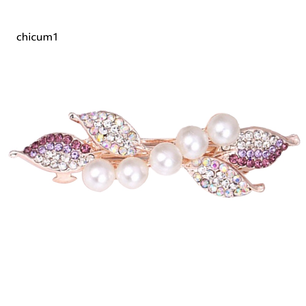 Kẹp Tóc Hình Nơ Đính Ngọc Trai Giả Thanh Lịch Cho Nữ