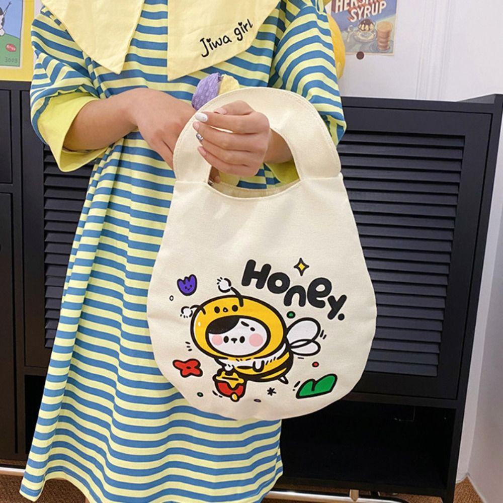 LOMBARD Túi vải Họa Tiết Graffiti Phong Cách Hàn Quốc