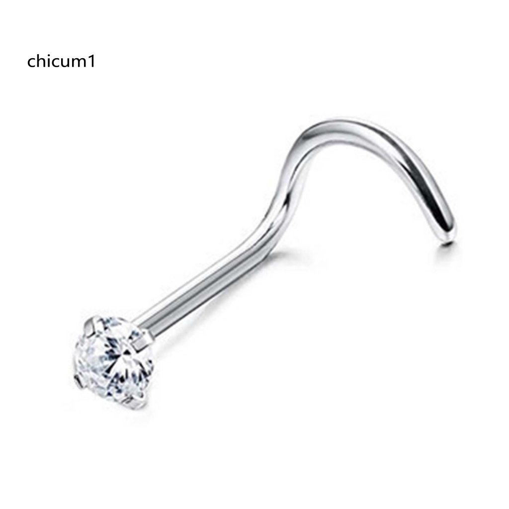 1 Khuyên Mũi Bằng Thép Titan Đính Đá Zircon Tinh Tế