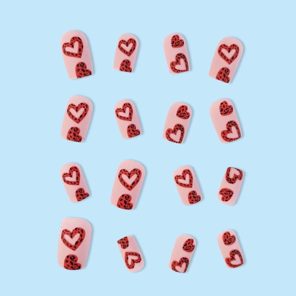 LOMBARD Móng Tay Giả Hình Trái Tim Bằng Nhựa Che Phủ Toàn Diện Cho Nữ / Bé Gái
