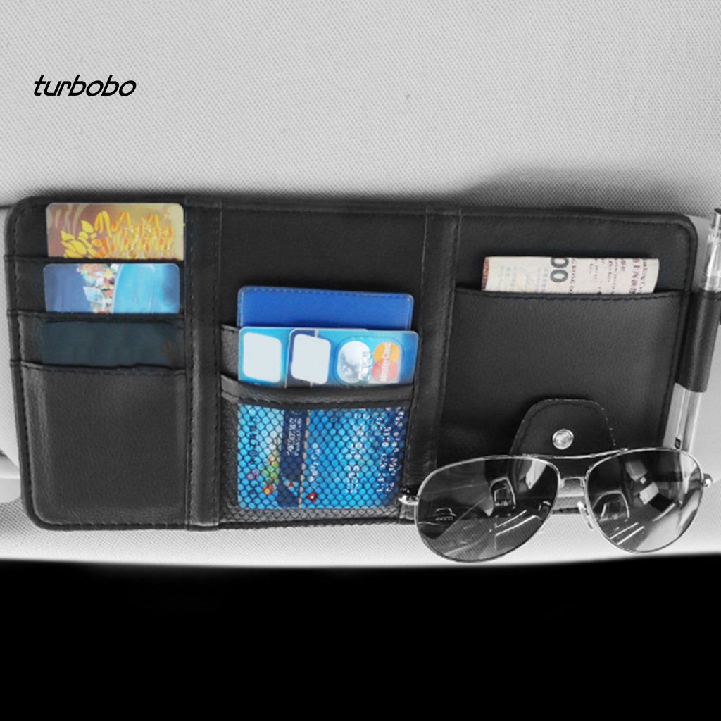 Ví Giả Da Đựng Thẻ Gắn Tấm Che Nắng Xe Hơi SUV Đa Năng Tiết Kiệm Không Gian