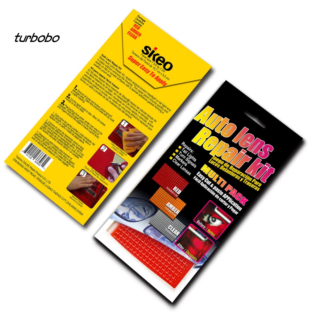 Set 3 Miếng Vá Đèn Đuôi Xe Bằng PVC Mềm Tự Dính Tiện Lợi