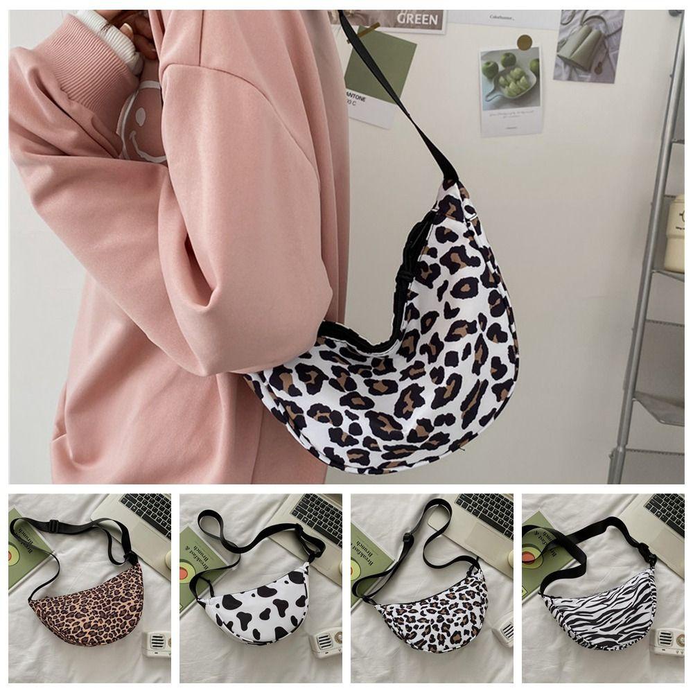 FALLFORBEAUTY Túi Đeo Dưới Cánh Tay Họa Tiết Da Báo / Bánh Bao / Kẻ Sọc / Chấm Bi Dễ Thương Dùng Mua