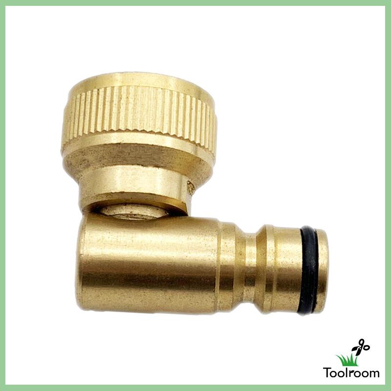 Đầu Nối Vòi Nước 90 Độ 3 / 4in Bằng Đồng Thau Siêu Bền Tiện Dụng Cho Sân Vườn