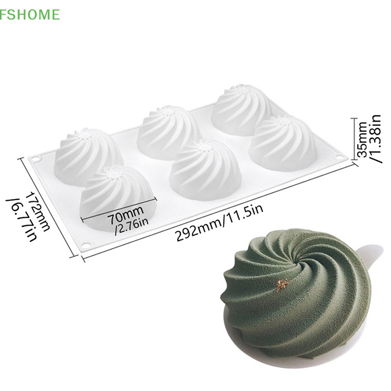 Khuôn Silicone Làm Bánh Hình Xoắn Ốc 6 Ngăn Tiện Lợi