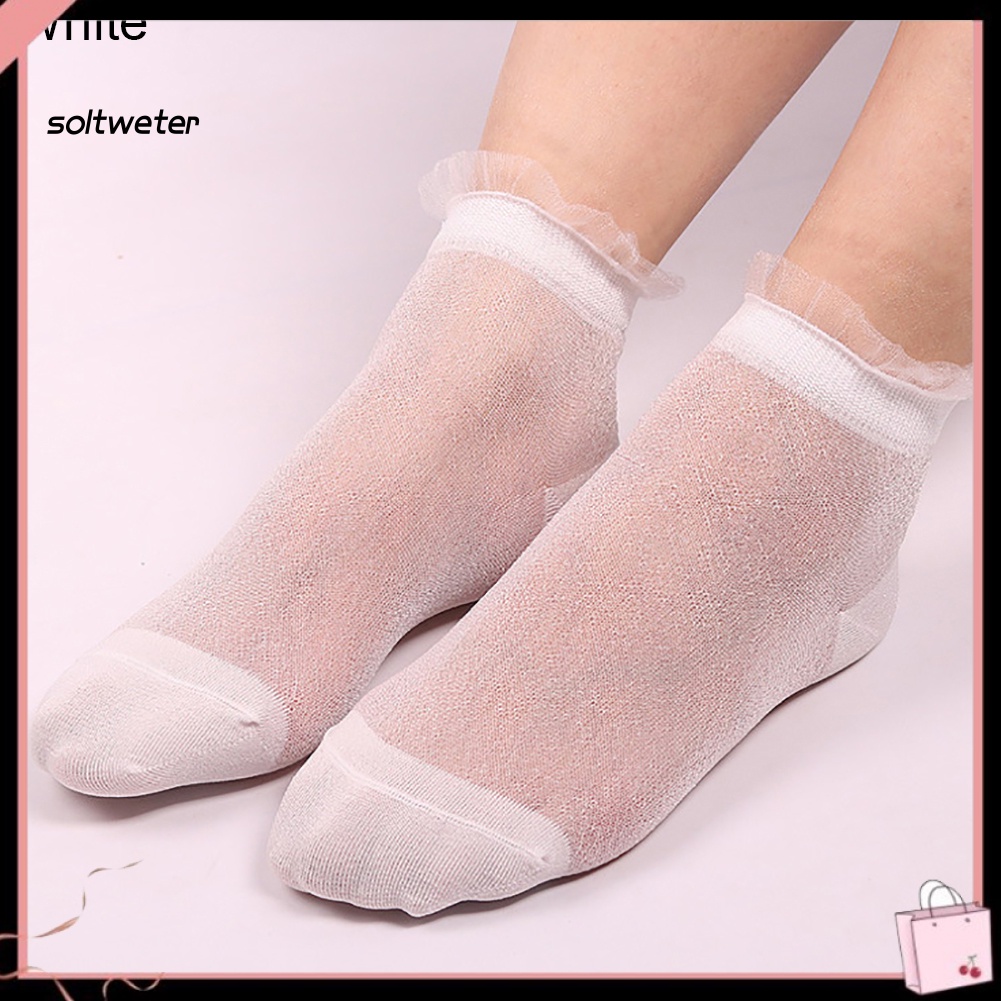 Vớ Ren Lụa Trong Suốt Đính Kim Tuyến Thời Trang Mùa Hè Cho Nữ