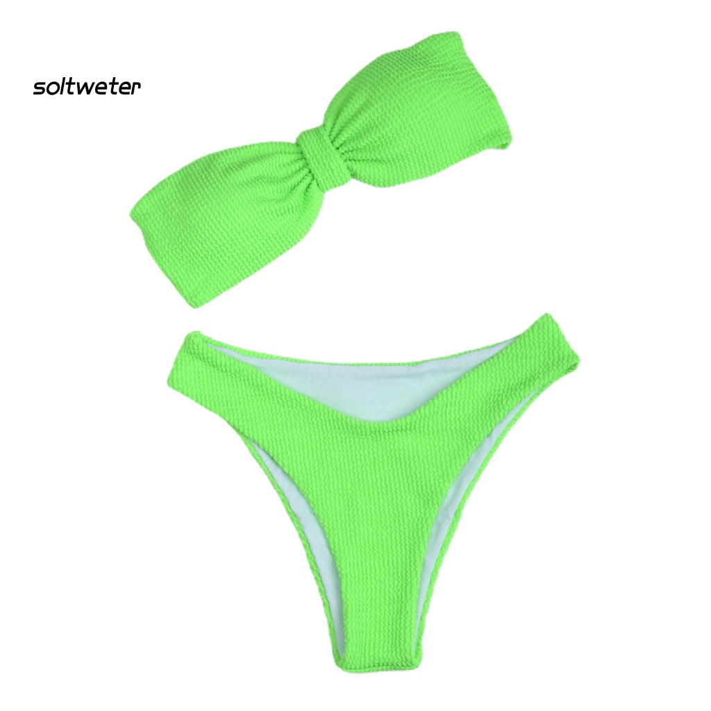 St Bộ Bikini Hai Mảnh Buộc Dây Sau Lưng Màu Hoạt Động Dưới Nước Cho Nữ