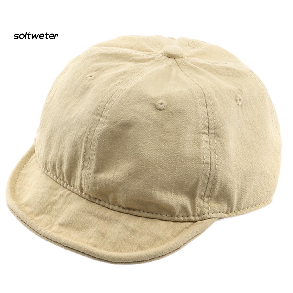 Mũ Lưỡi Trai Màu Sắc Trơn Phong Cách Vintage Dành Cho Nam Và Nữ