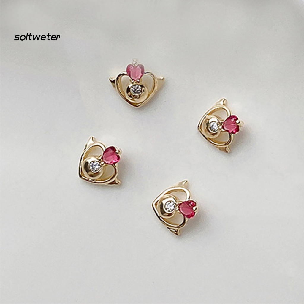 Bộ 5 Phụ Kiện Đá Zircon 3D Tự Trang Trí Móng Tay Nghệ Thuật Cho Nữ