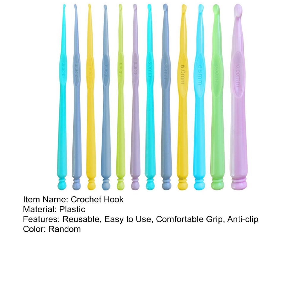 Hạnh Phúc Phụ Kiện Hạnh Phúc| Set 12 Kim Móc Len Bằng Nhựa Chuyên Dụng Cho Thợ May