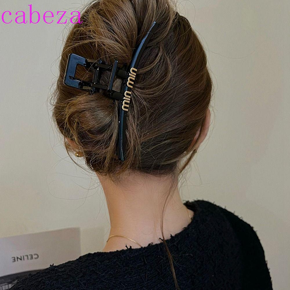 CABEZA Kẹp Tóc Càng Cua Bằng Acrylic In Chữ Phong Cách Hàn Quốc Thời Trang