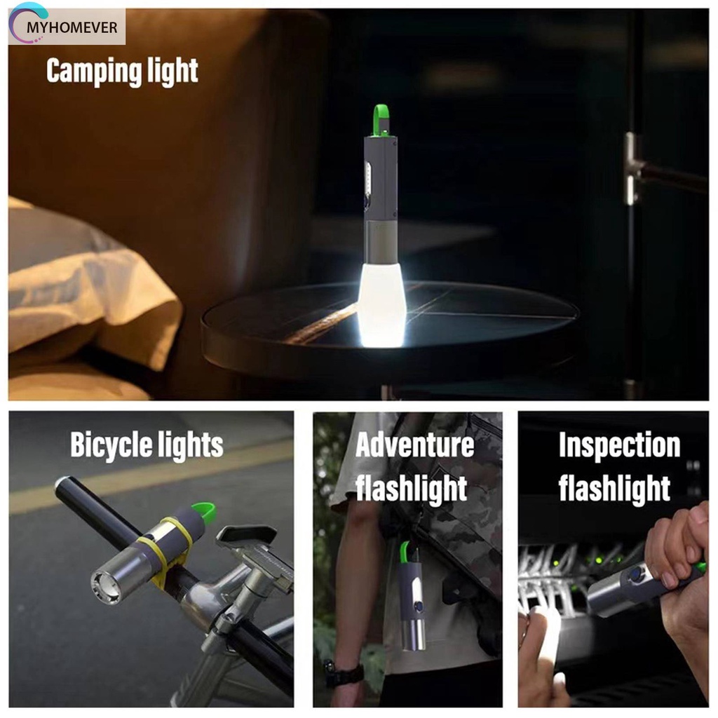 Móc Khóa Đèn Pin Mini 4 Chế Độ 1200mAh Chống Nước Kèm Chụp Đèn