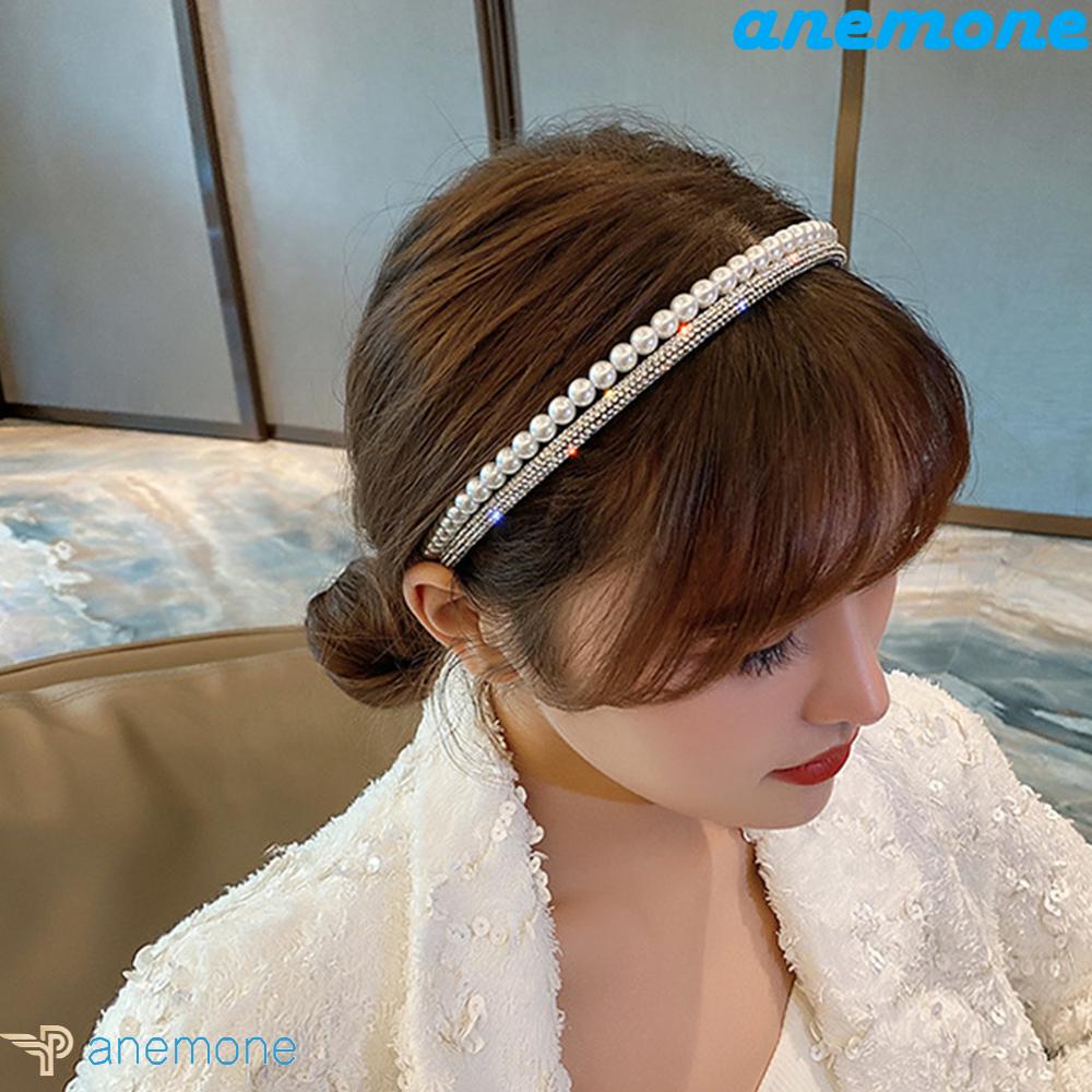 ANEMONE Băng Đô Hai Lớp Đính Ngọc Trai Đơn Giản Thời Trang Hàn Quốc