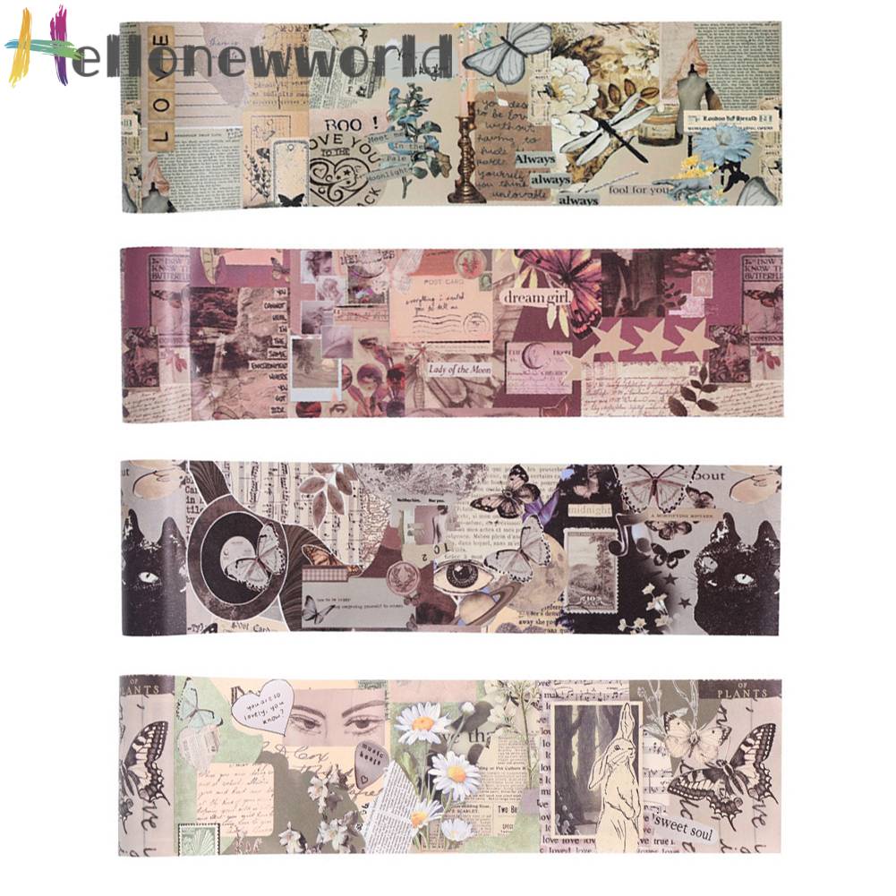 Cuộn Băng Keo Washi Nhiều Màu Phong Cách Vintage