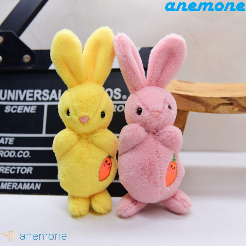 ANEMONE Móc Khóa Thỏ Nhồi Bông Màu Trắng Đáng Yêu