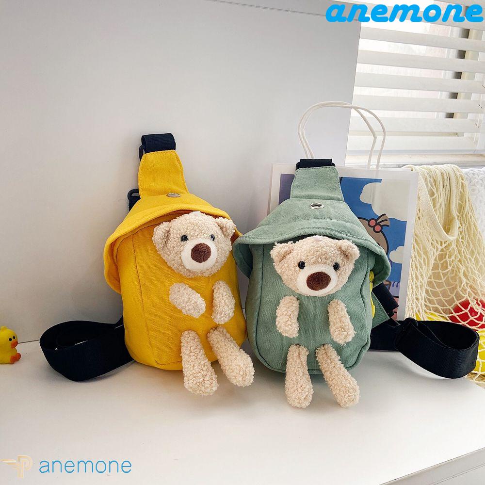 ANEMONE Túi Đeo Chéo Hình Gấu Bông Dễ Thương Cho Bé