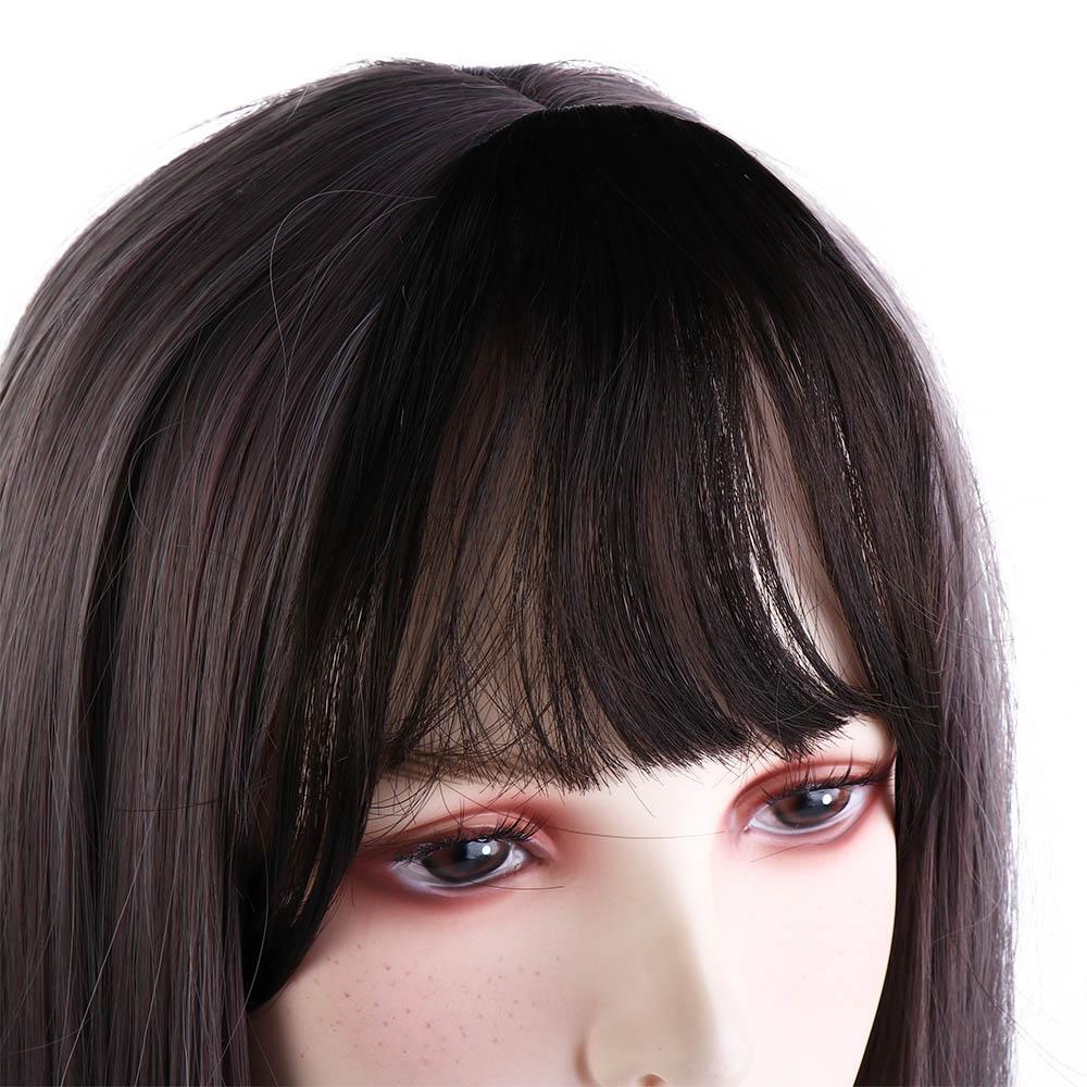 ANEMONE Tóc Mái Giả Thẳng Ngắn Màu Đen Bằng Sợi Tổng Hợp Cách Nhiệt Chất Lượng Cao