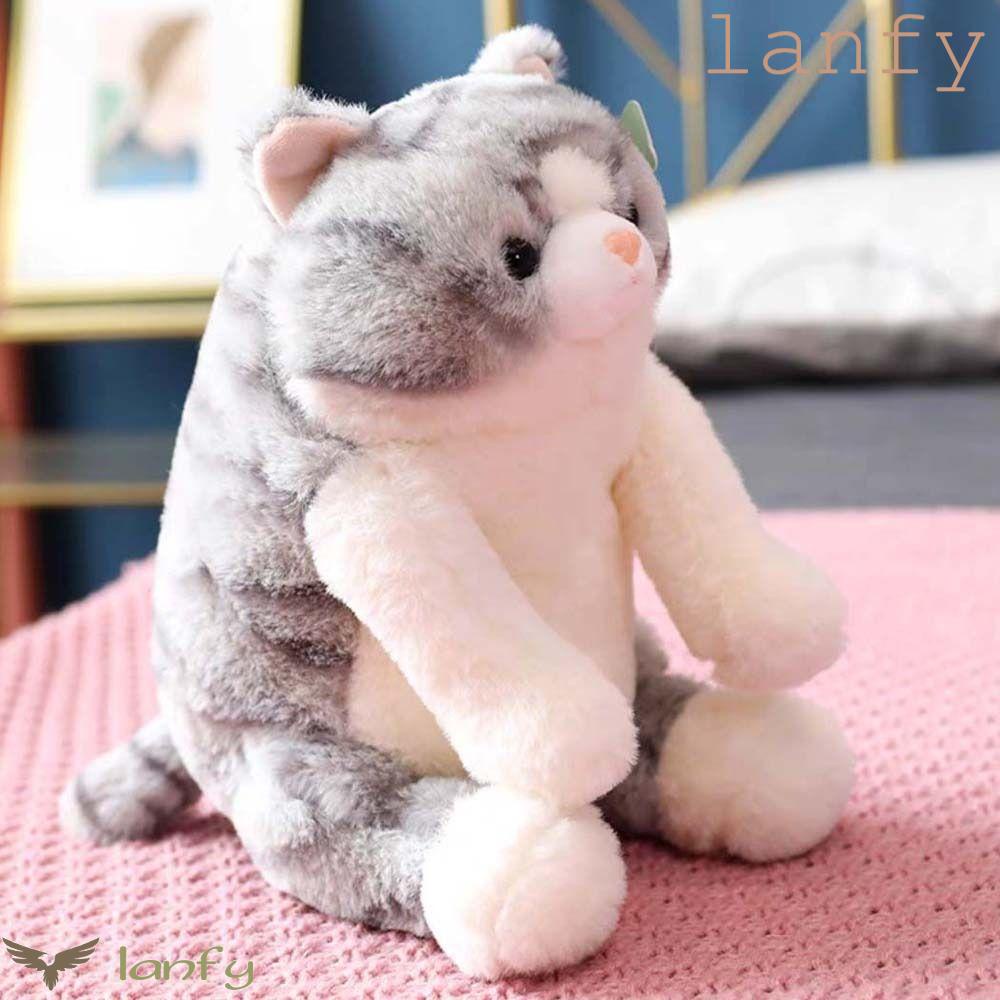 LANFY Gối Nhồi Bông Mềm Mại Hình Chú Mèo Dễ Thương Trang Trí Nhà Cửa