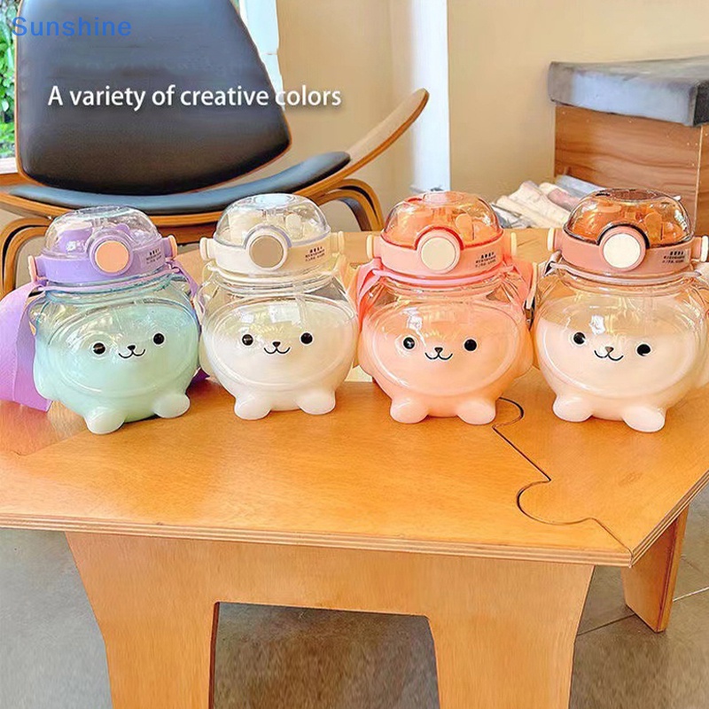 Bình Nước 1L Bằng Nhựa Hình Gấu Dễ Thương Cho Bé