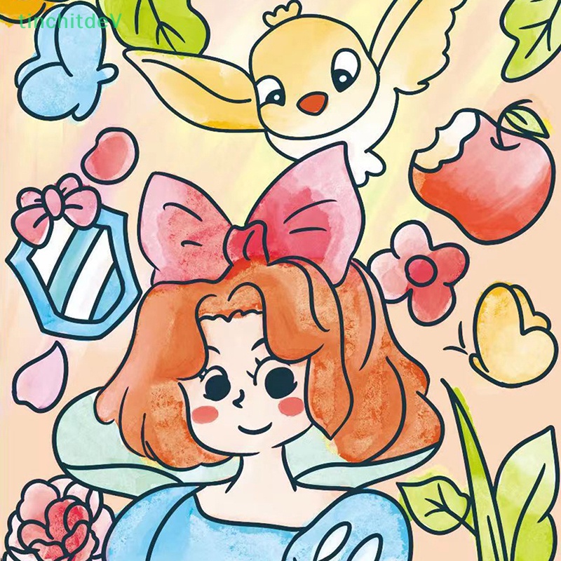 [TinchitdeV] 1 Set Sách Tô Màu Nước Với Dụng Cụ Sơn Di Động [Mới]