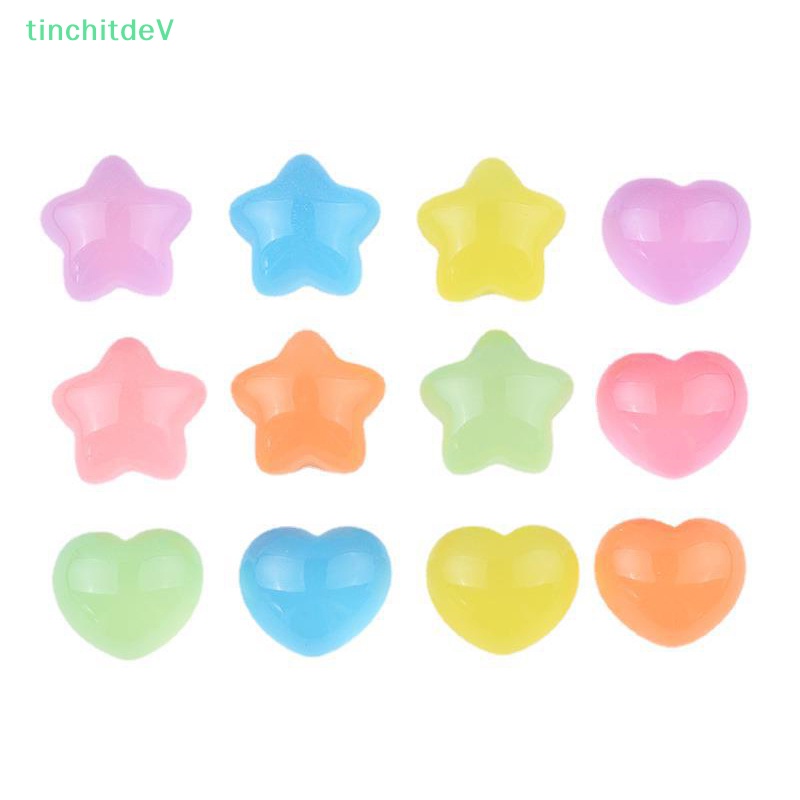 [TinchitdeV] Bộ 5 Ngôi Sao / Trái Tim Hoạt Hình Mini Bằng Nhựa Resin Phát Sáng Trang Trí Tiểu Cảnh