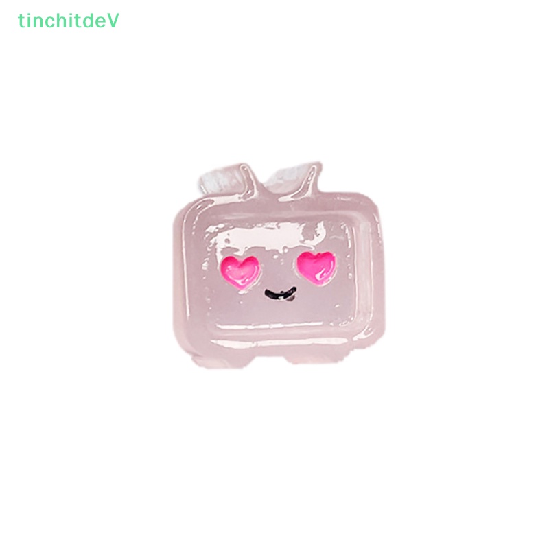 [TinchitdeV] Bộ 5 Miếng Dán Resin Cabochons Mặt Phẳng Hình TV Phát Sáng Kawaii DIY Đa Dạng