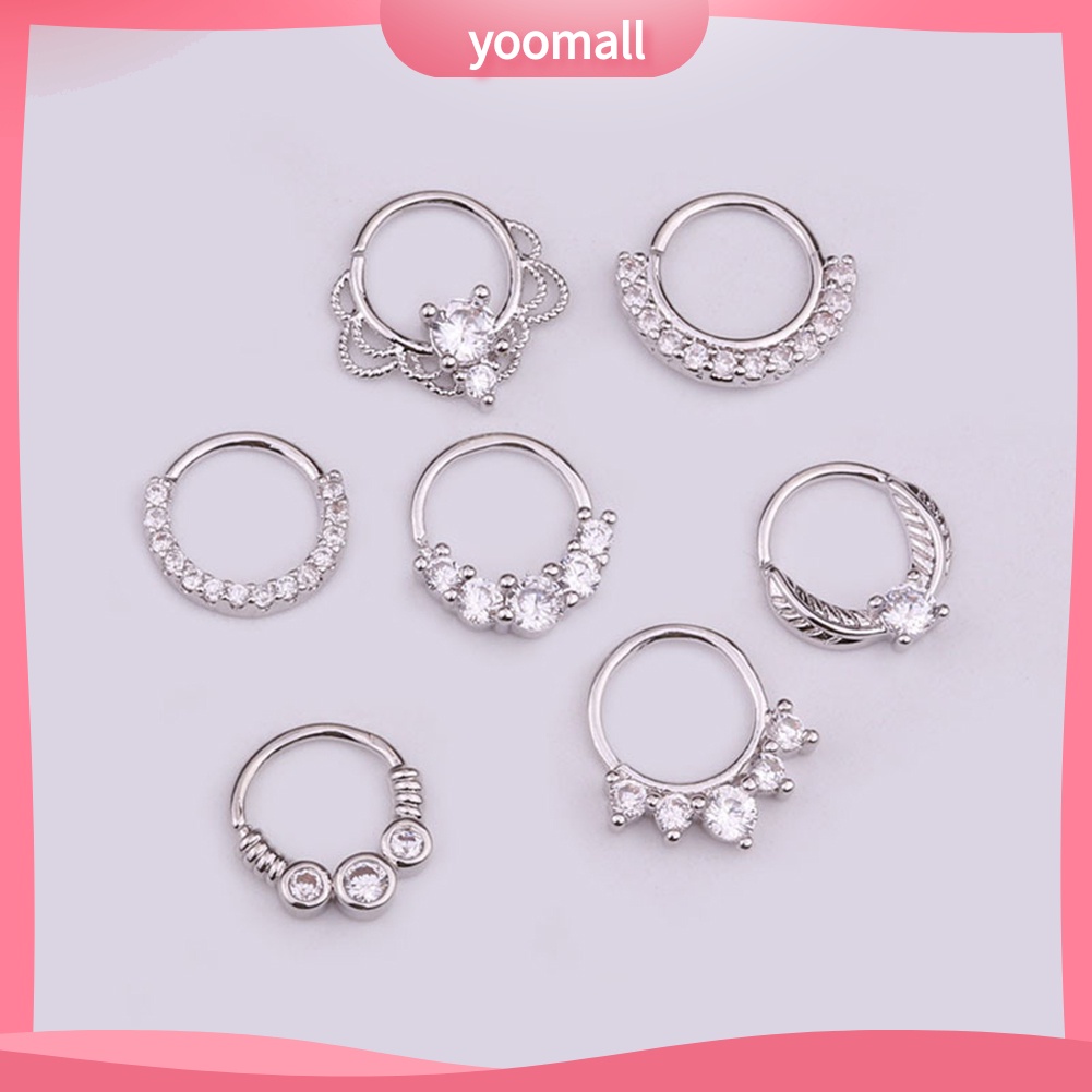 1 Khuyên Mũi Tròn Đính Đá Zircon Thời Trang