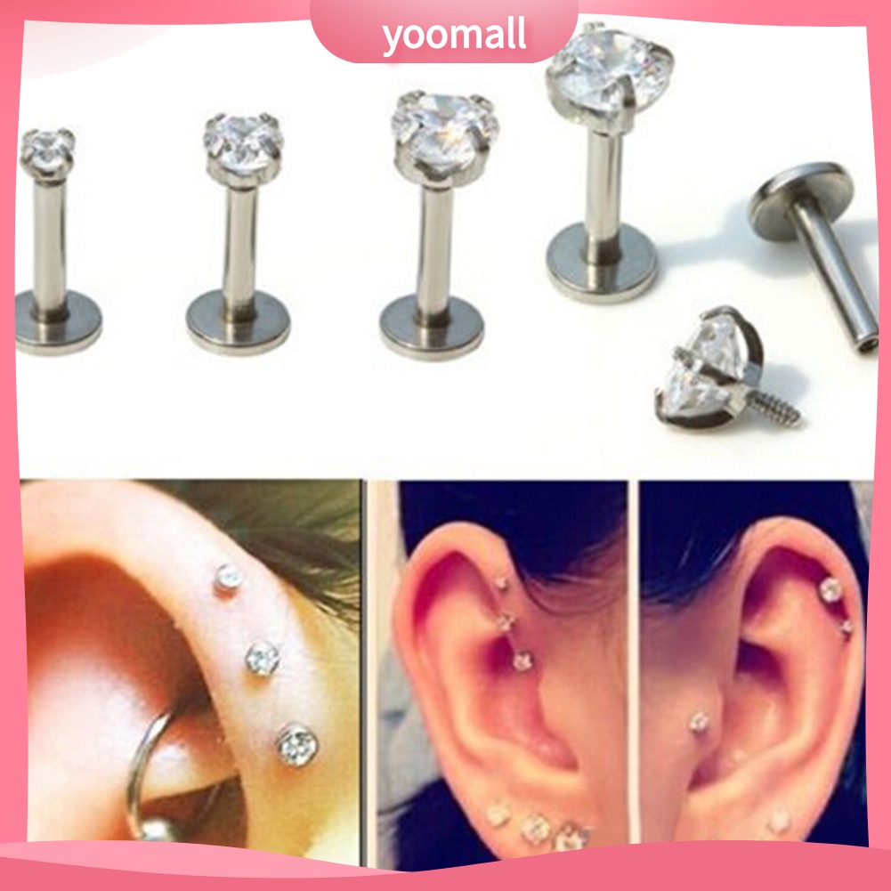1 Khuyên Xỏ Môi Đính Đá Zircon Thời Trang