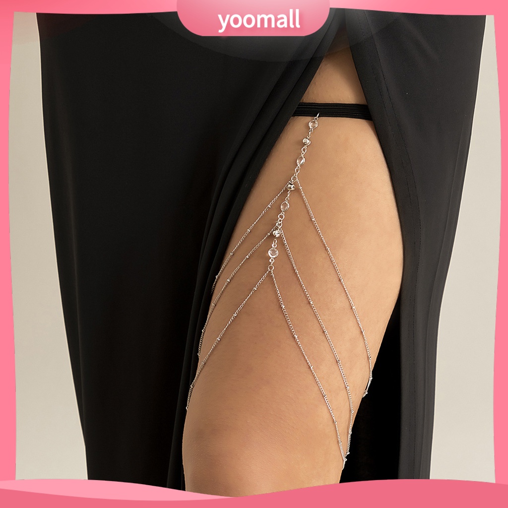 Dây Đeo Chân Co Giãn Nhiều Lớp Đính Đá Thời Trang