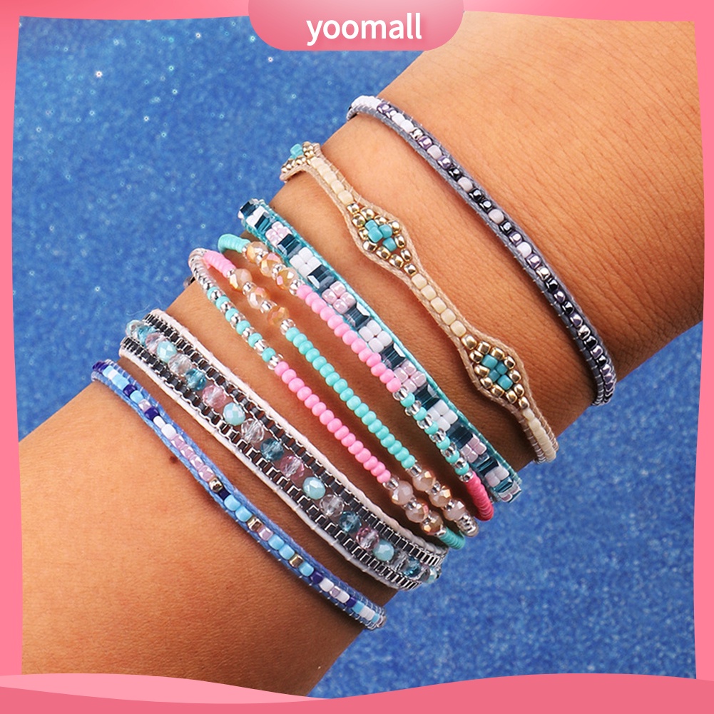 Vòng Tay Dây Sáp Xỏ Hạt Phong Cách Bohemian Thời Trang Đi Biển Mùa Hè Cho Nữ