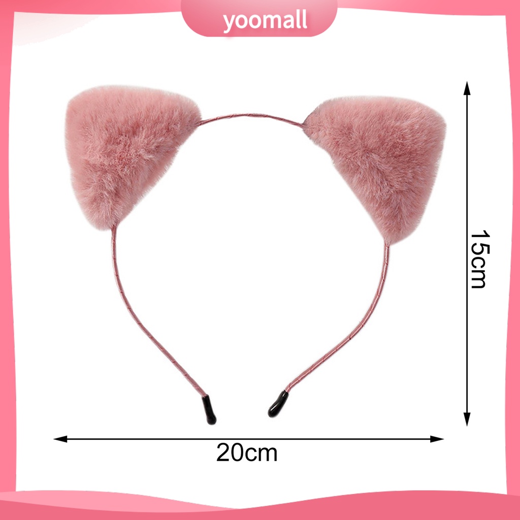 Băng Đô Cài Tóc Tai Mèo Phủ Lông Mềm Mịn Nhẹ Nhàng Co Giãn Màu Sắc Ngọt Ngào