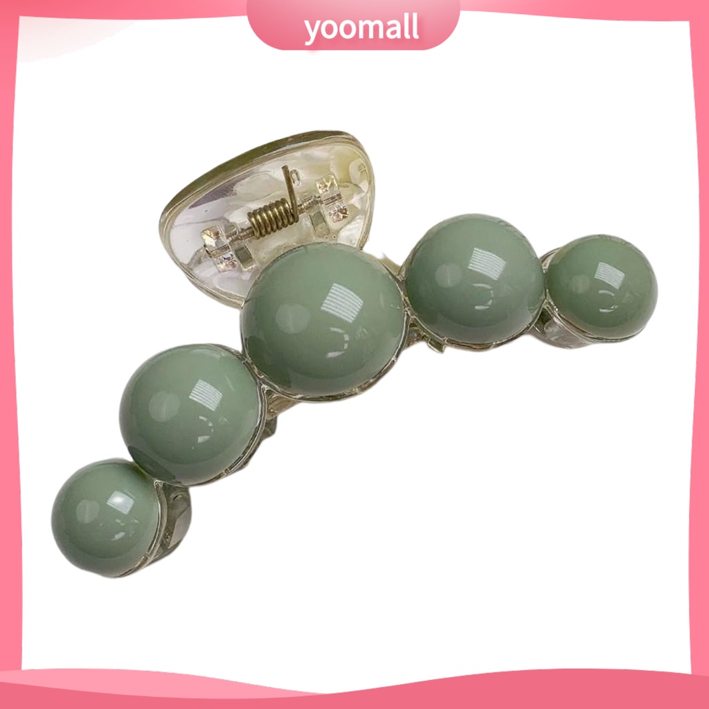 Kẹp Tóc Càng Cua Đính Hạt Acrylic Màu Xanh Lá Tối Giản Thanh Lịch Dễ Phối Đồ Thời Trang Cho Nữ