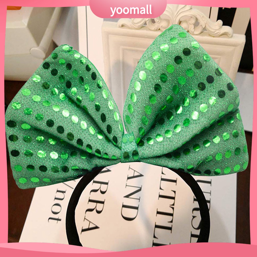 Băng Đô Cài Tóc Hình Nón Đính Nơ Lấp Lánh Cho Ngày Thánh Patricks