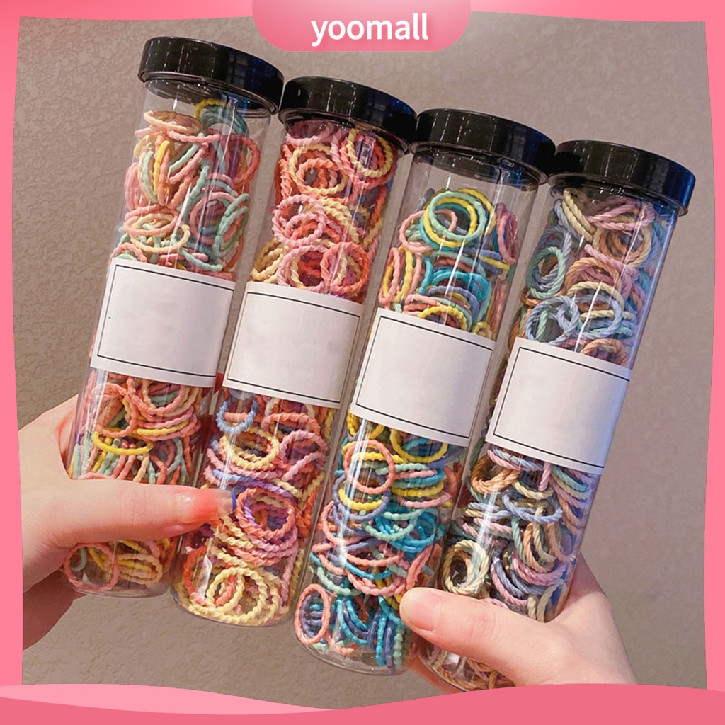 Bộ 300 Dây Cột Tóc Co Giãn Tốt Không Đau Không Làm Tổn Thương Tóc Đuôi Ngựa Cho Bé