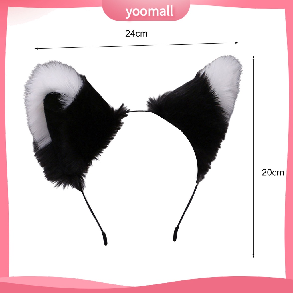 Băng Đô Tai Mèo Bông Chống Trượt Hóa Trang Lolita Dễ Thương Cho Nữ