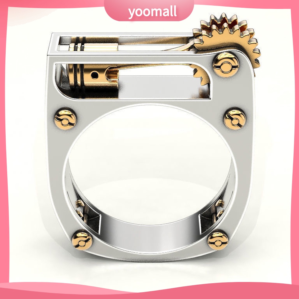 Nhẫn Hình Bánh Răng Phong Cách Punk Cá Tính Cho Nam Và Nữ