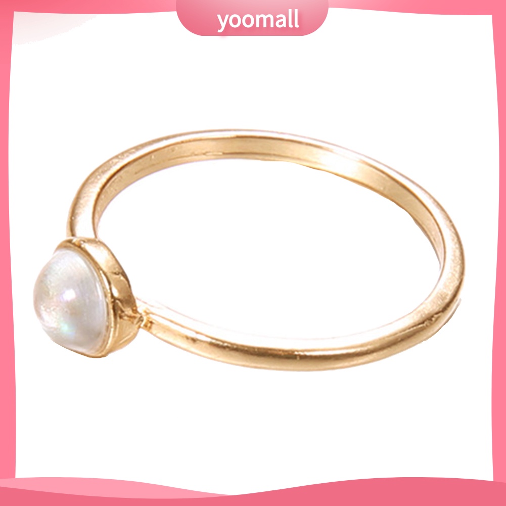 Nhẫn Mỏng Đính Ngọc Trai Giả Thanh Lịch Cho Nữ