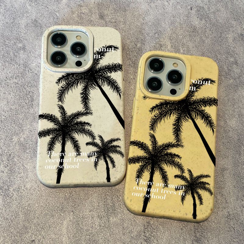 Ốp Điện Thoại Mềm Chống Vỡ In Hình Cây Dừa Cho IPhone11 12 Pro Max X XR XS Max SE 7 Plus 8 Plus 13 Pro Max 14 Pro Max