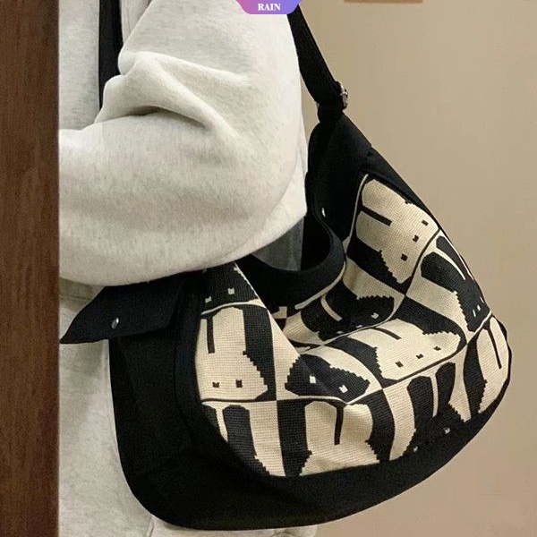 Túi Đeo Chéo Vải Canvas Sức Chứa Lớn Phong Cách Hàn Quốc Mới 2023 Dễ Phối Đồ Dành Cho Học Sinh Nữ [RAIN]