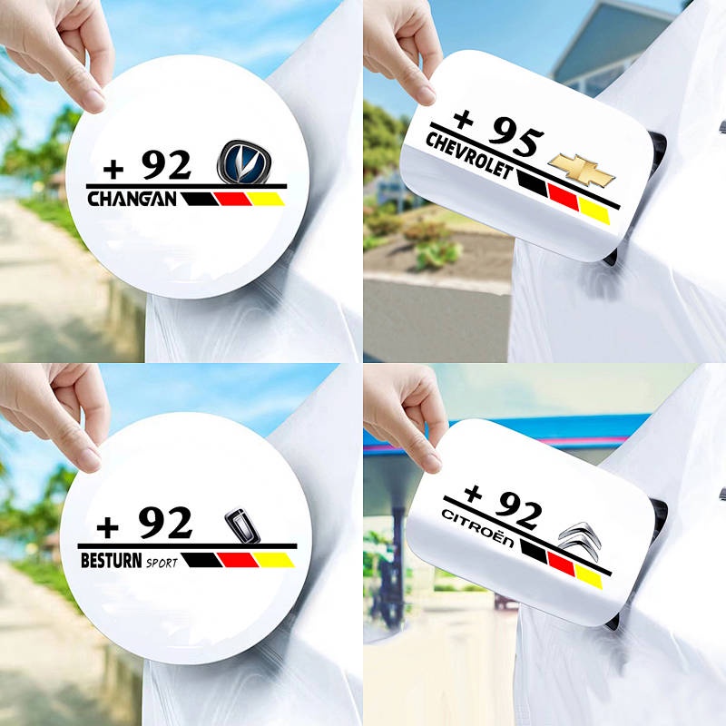 Automotive Fuel Tank Cap Stickers 92#95# Refueling Number Prompt Warning Car Body Decoration Modification Sports Logo Sticker Flowers Cute stickers Car fuel tank cap decoration