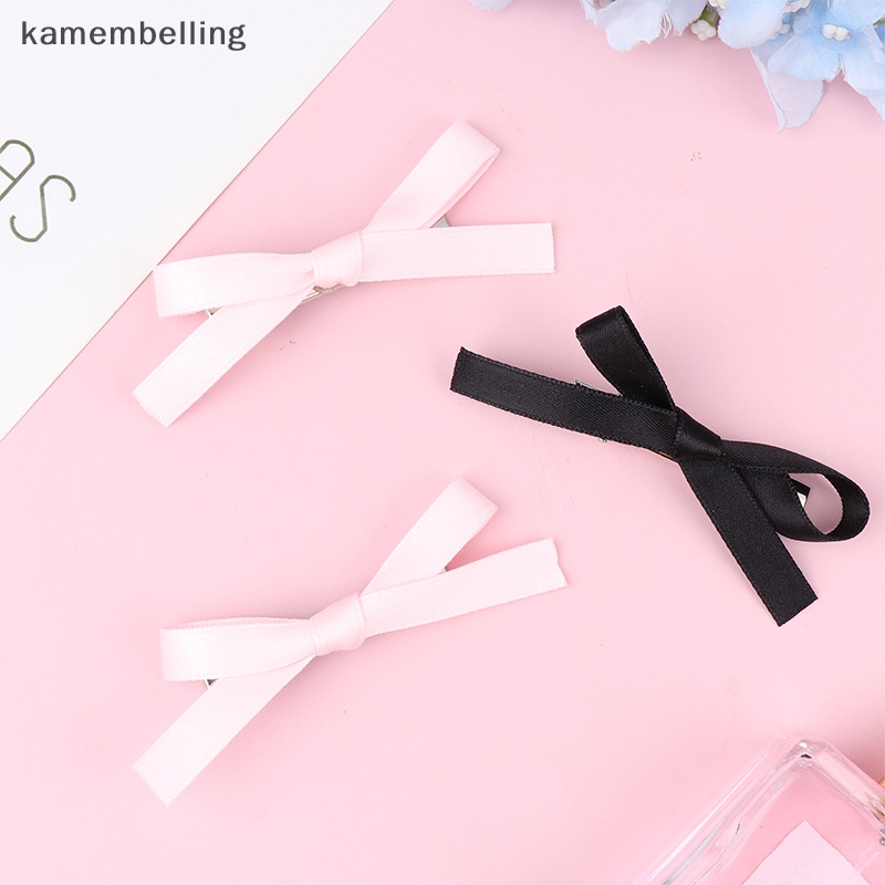 Set 2 Kẹp Tóc Nơ Viền Mềm Phong Cách Hàn Quốc Cho Nữ