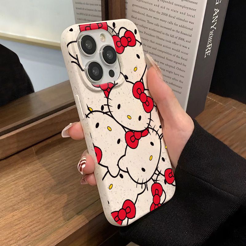 Ốp Điện Thoại Dẻo Họa Tiết Hoạt Hình Mèo Kitty Dễ Thương Chống Sốc Cho Iphone11 7max 13iPhone128 14pro