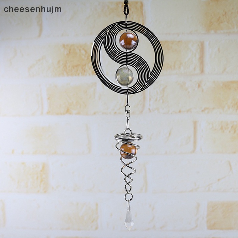 Chuông Gió Kim Loại 3D Dạng Xoắn Ốc Có Đuôi Xoay Dùng Để Trang Trí Vườn