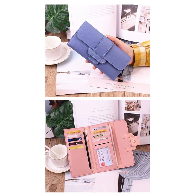 Ví Dài Gấp Làm Ba Phong Cách Hàn Quốc Cho Nữ