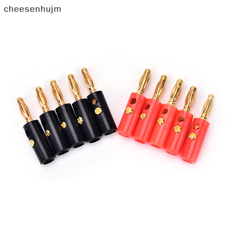 Set 10 Đầu Nối Chuối Mạ Vàng 4mm Chuyên Dụng Cho Loa Âm Thanh