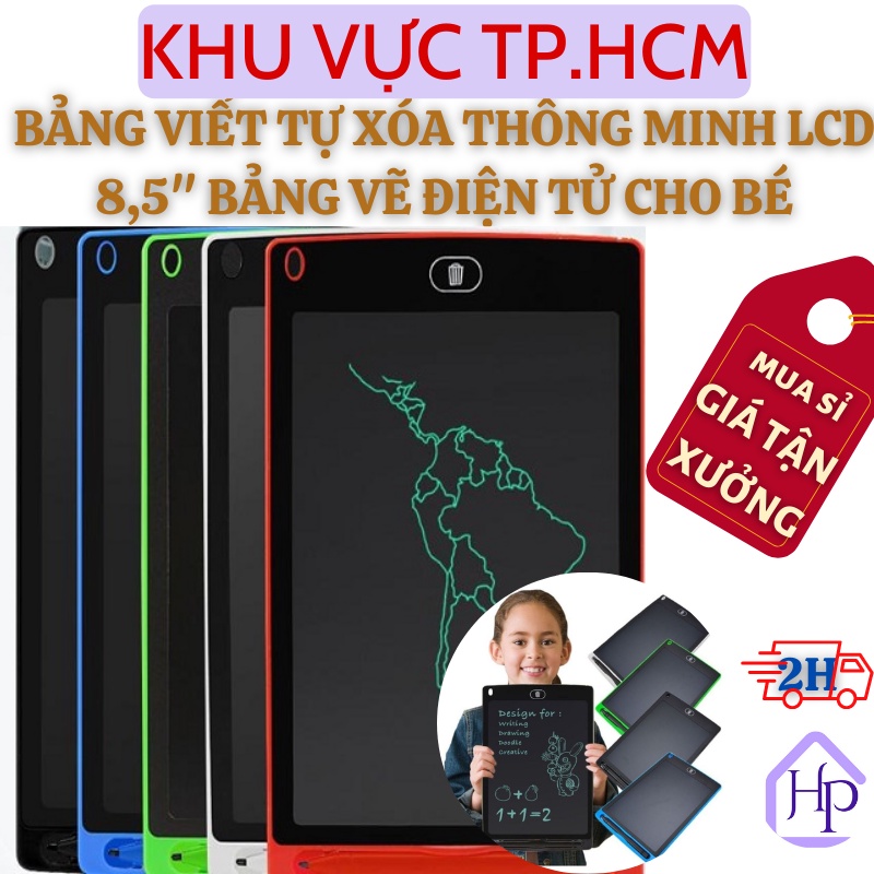 Bảng Vẽ Thông Minh Tự Xóa, Bảng Viết Điện Tử LCD 8,5"Giúp Bé Phát Triển Khả Năng Tư Duy Sáng Tạo Học Hỏi -lazano16