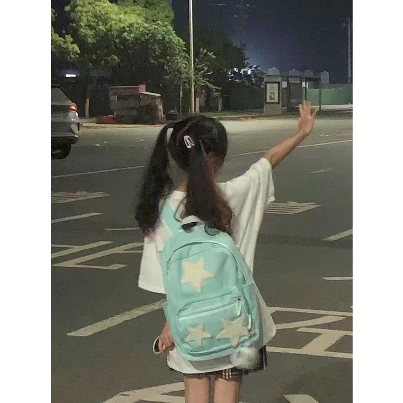 Balo Đi Học Họa Tiết Ngôi Sao Năm Cánh Dễ Thương Chất Lượng Cao