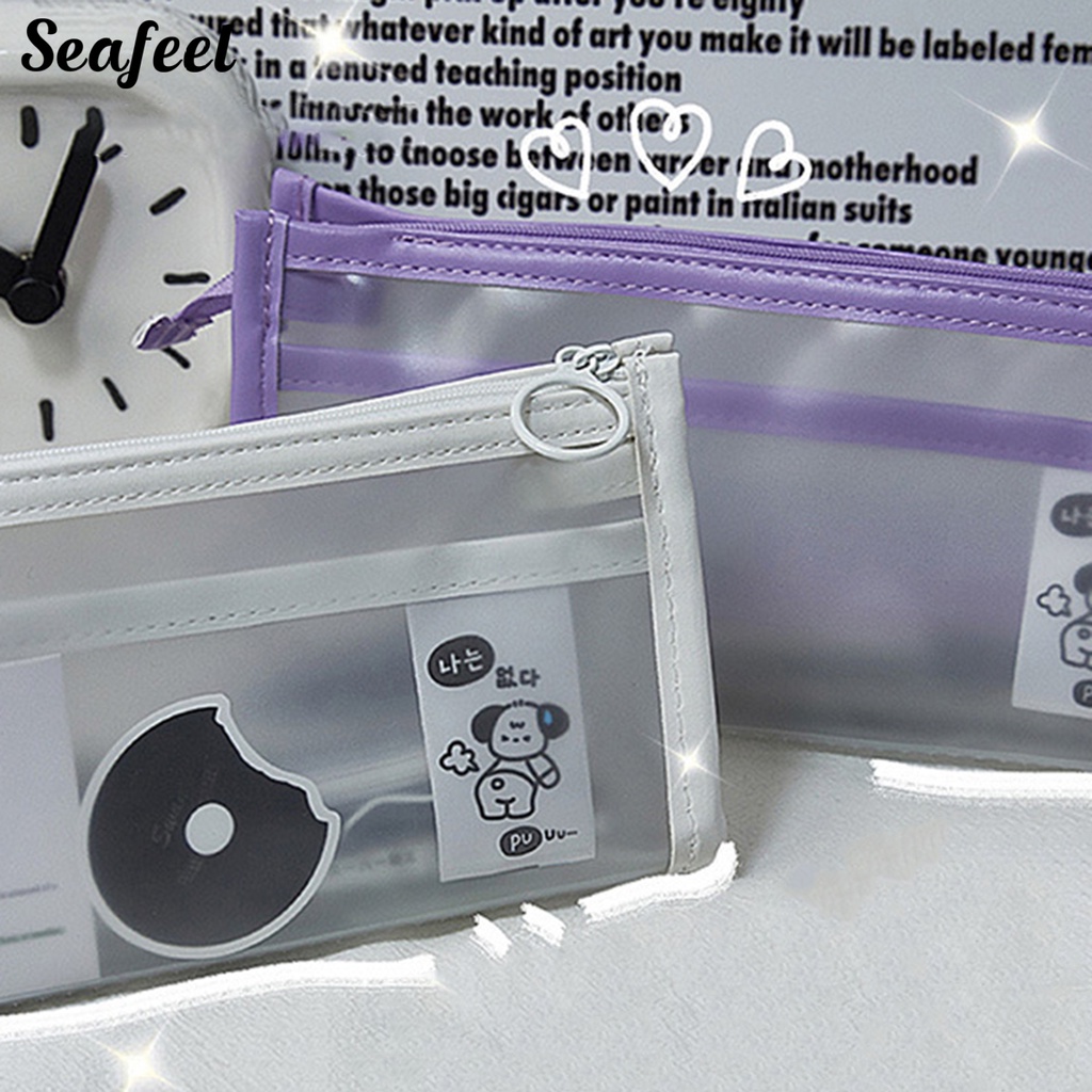 Túi Đựng Bút Bằng EVA Trong Suốt Hai Lớp Chống Nước Sức Chứa Lớn