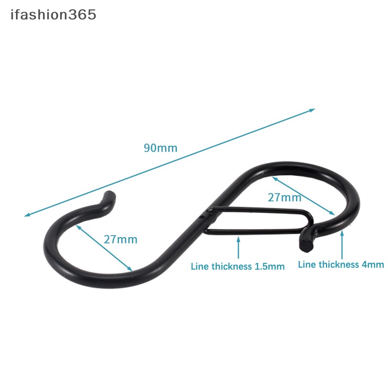 Set 2 Móc Treo Đồ Hình Chữ S Bằng Kim Loại Tiện Dụng Cho Nhà Bếp / Phòng Tắm