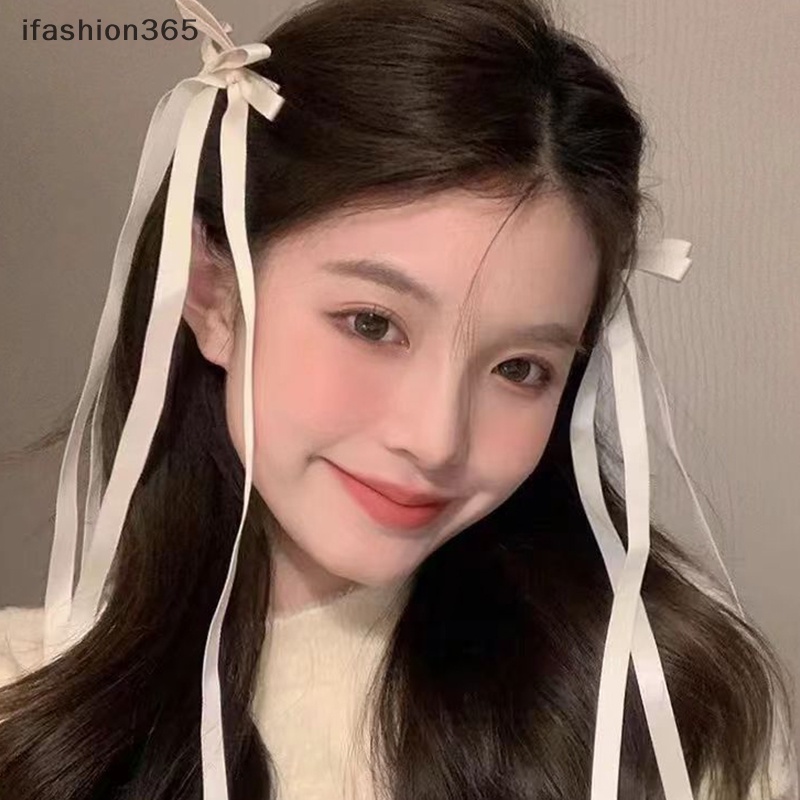 Set 2 Kẹp Tóc Nơ Dài Thời Trang Cho Nữ ifashion365